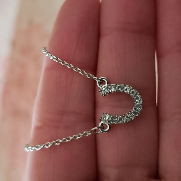 Horseshoe Necklace I'm so lucky to have you in my life Rhinestone Dainty Horsesh - Picture 3 of 9